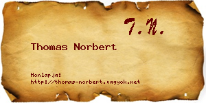 Thomas Norbert névjegykártya